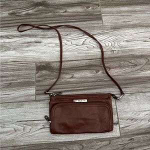 Relic Brown Leather Crossbody Bag
